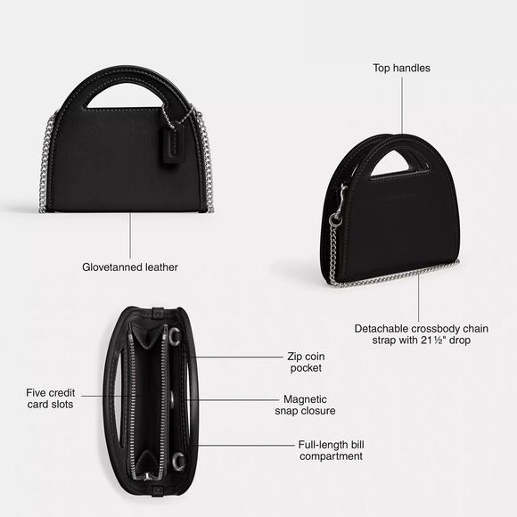 💜Coach Top Handle Card Case  Silver/Dragonfruit - Picture 7 of 14